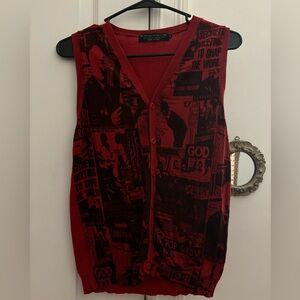 Hysteric Glamour Red Graphic knit vest